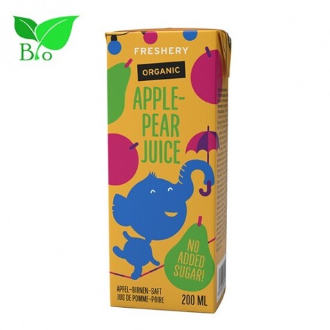 Χυμός Παιδικός Freshery με Μήλο & Αχλάδι 200ml - Βιολογικός