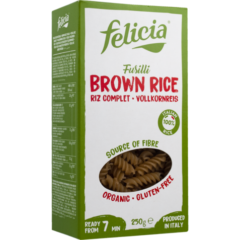 Βίδες Καστανού Ρυζιού χωρίς γλουτένη 250g Felicia Bio
