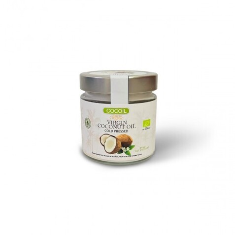 Coconut Extra Virgin Raw Oil, σε γυάλινο βάζο, Cocoil 210g Health Trade