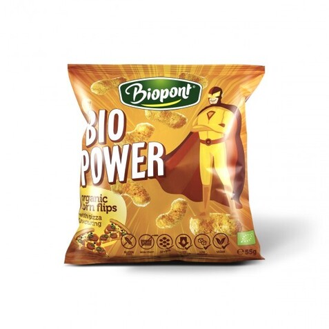 Γαριδακι καλαμποκιου Biopower με γευση pizza bio 55g Health Trade